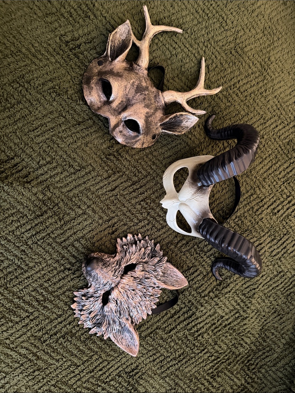 Rustic Woodland Animal Mask Set - perfect for Halloween! Wolf, deer and ram